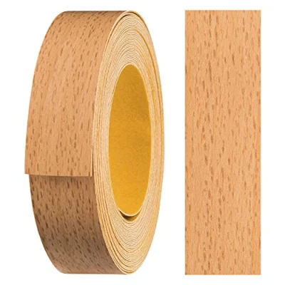 Afbeelding van haggiy Melamine kantenband 18 mm x 5 m Stevige bevestiging zonder strijken dankzij acryllijm Fineer voor planken / houten panelen Samerberg beuken