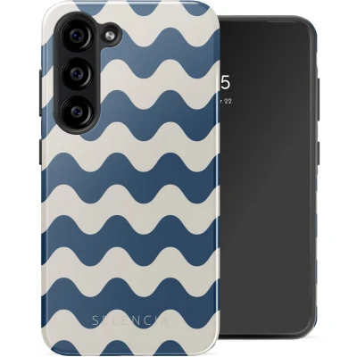 Afbeelding van Selencia Hoesje Geschikt voor Samsung Galaxy S23 Vivid Backcover Wave Vibes Classic Blue