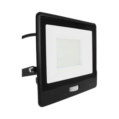 Afbeelding van V TAC VT 158S 1 B LED Schijnwerpers met PIR Sensor Zwart Samsung IP65 50W 4000 Lumen 4000K 5 Jaar