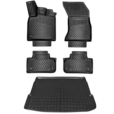 Afbeelding van ELMASLINE Set rubberen matten en kofferbakmat voor Audi Q5 vanaf 2016, niet geschikt SQ5, hoge rand