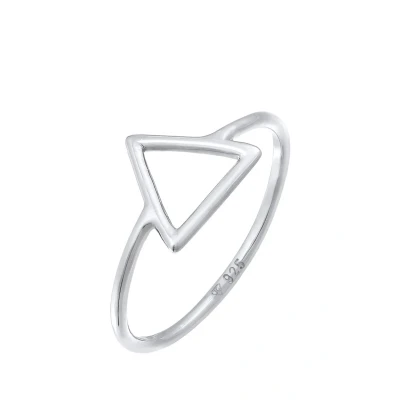 Afbeelding van Elli Triangle GEO Ring, Dames, Maat: 54, Silber