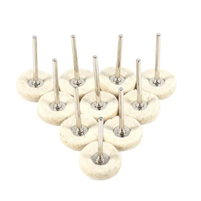 Afbeelding van 10 STKS 25 MM Wol Polijsten Wielen Vilt Grinder Wiel Borstels Boor Met Handvat Voor Rotary Tool