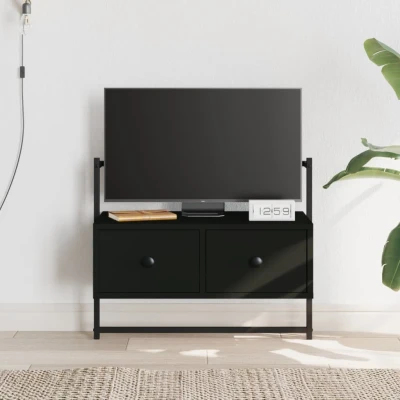 Afbeelding van Tv meubel wandgemonteerd 60,5x30x51 cm bewerkt hout zwart