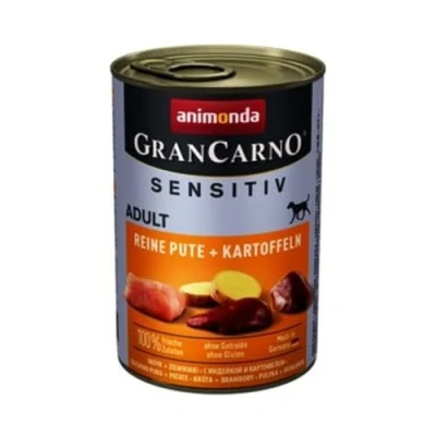Afbeelding van 6x400g animonda GranCarno Adult Sensitive Puur Kalkoen &amp; Aardappelen Honden Natvoer