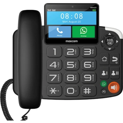 Afbeelding van Maxcom MM42D Vaste telefoon met simkaart, 4G, dual sim, grote knoppen, systeem Android, ingebouwde camera.