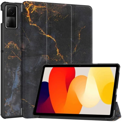 Afbeelding van iMoshion Tablet Hoes Geschikt voor Xiaomi Redmi Pad SE Design Trifold Bookcase Zwart /Black Marble