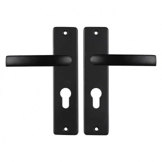 Afbeelding van Deurklink met cilinderschild Starx Blok 55 mm (Aluminium, Zwart)
