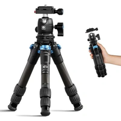 Afbeelding van SIRUI Mini camerastatief, carbon statief met kogelkop B 00K 360 en Arca Swiss snelsluitplaat, 0,75 kg, voor koolstofvezel camera (AM 223 + 00K)