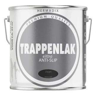 Afbeelding van Traplak Hermadix 2.5 liter (Zwart, Waterbasis)