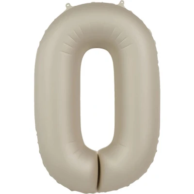 Afbeelding van Folat Folieballon Cijfer 0 Creamy Latte 86 cm