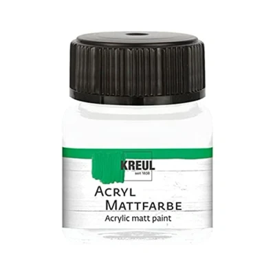 Afbeelding van Kreul Acrylverf, mat, op waterbasis, sneldrogend, geschikt voor veel verschillende oppervlakken, glas met 20 ml, wit, 1 stuk, stuks