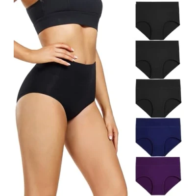 Afbeelding van wirarpa 2104 damesslips, 3 zwart, 1 blauw, paars set 5