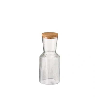 Afbeelding van APS Glazen karaf &quot;Lines&quot; 10725 0,5 liter, diameter 9 m, hoogte 19,5 cm, kurkdeksel
