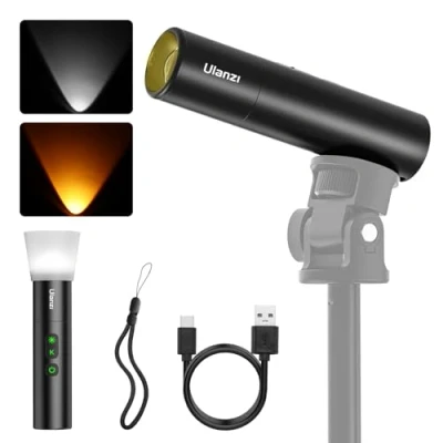 Afbeelding van ULANZI LM07 Led zaklamp voor fotografie, 2000 K 5500 K, tweekleurige kleurtemperatuur, 4 helderheidsniveaus, mAh, 187 g batterij, draagbaar, zoombaar, nachtzicht licht