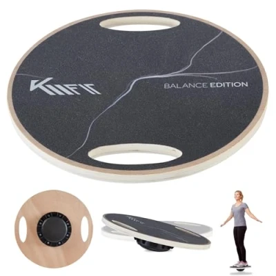 Afbeelding van KM Fit Balance Board balansbord Hout Cirkelvormig ø 39,5cm Houten Pilates Fitness Stabiliteitstraining