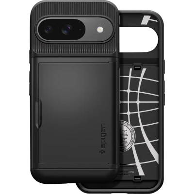 Afbeelding van Spigen Slim Armor CS Hoesje Geschikt voor Google Pixel 9 / Pro Back Cover met Kaarthouder 2 Pasjes Zwart