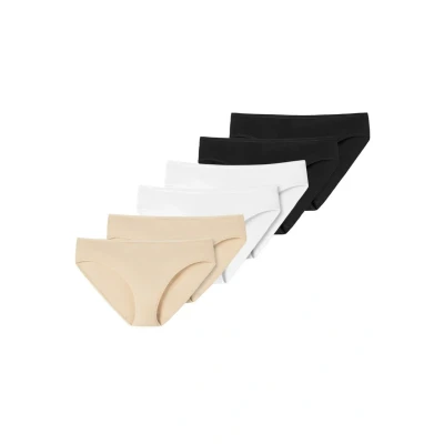 Afbeelding van Schiesser TAI SLIP 6 PACK Slip, Dames, Maat: 42, Schwarz weiß sand