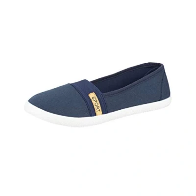Afbeelding van Elara Chunkyrayan Ballerina voor dames, platte pantoffels, comfortabele Donkerblauw New York