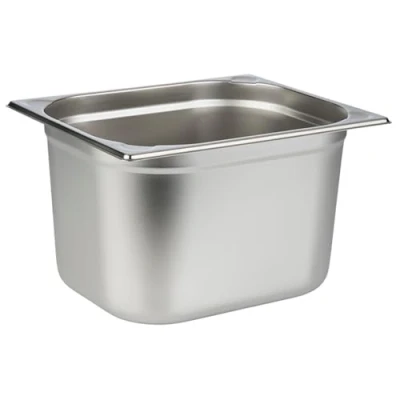Afbeelding van APS 81208 GN container 1/2, gastronormcontainer van roestvrij staal, afmetingen 265 x 325 mm, hoogte 200 volume 11,65 liter