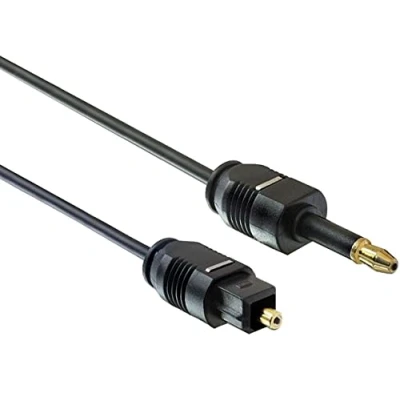 Afbeelding van PremiumCord Mini Toslink 3,5 mm naar optische audiokabel 3 m digitale kabel voor stereo installatie, hifi soundbar tv, HQ audio, verguld, zwart