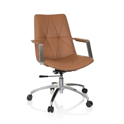 Afbeelding van hjh OFFICE Saranto II Thuisgebruik bureaustoel Camel bruin Kunstleder