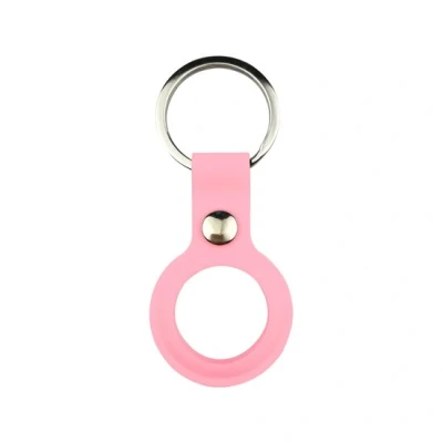 Afbeelding van AirTag case liquid series siliconen hoesje met ring roze