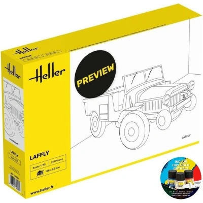 Afbeelding van 1:35 Heller 35326 Laffly Truck Military Diorama Dunkerque Starter Kit Plastic Modelbouwpakket