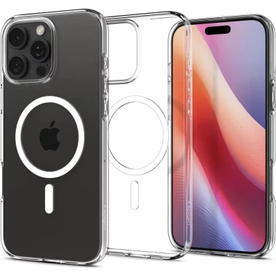 Afbeelding van Spigen Liquid Crystal MagFit Hoesje Geschikt voor Apple iPhone 16 Pro Compatibel met MagSafe Back Cover TPU Transparant