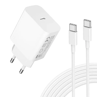 Afbeelding van 25 W USB C snellader compatibel met iPhone 15/Pro/Pro Max/Plus, voeding PD naar oplaadkabel 1,2 m, Samsung Galaxy S23/S22/S21