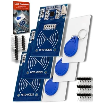 Afbeelding van AZDelivery 3 x RFID Kit RC522 met Reader, Chip en Card 13.56MHz SPI compatibel Arduino Raspberry Pi Inclusief E Book!