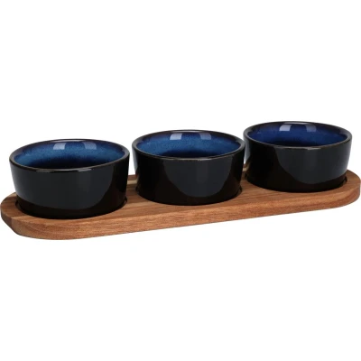 Afbeelding van Serveerset op plank 4 delig 32,5x11x5cm