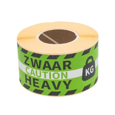 Afbeelding van Waarschuwingsetiket Rillprint heavy 46x125mm groen