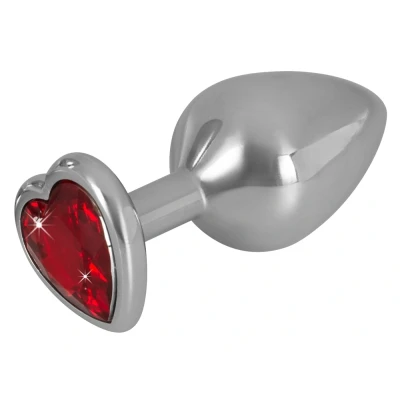 Afbeelding van Aluminium Buttplug met Hartjes Diamand