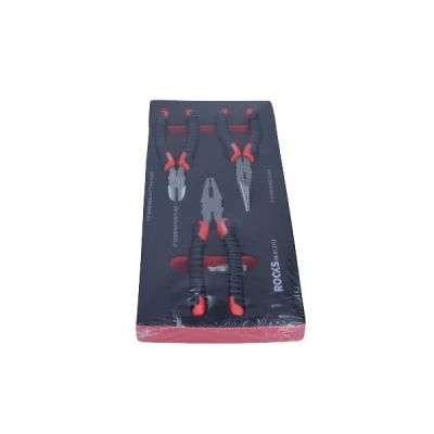 Afbeelding van ROOKS OK 01.3113 Tangenset 3 Rubber Chroom vanadium staal