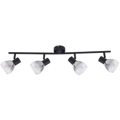Afbeelding van Lindby Pendura plafondlamp, 4 lamps, zwart, glas
