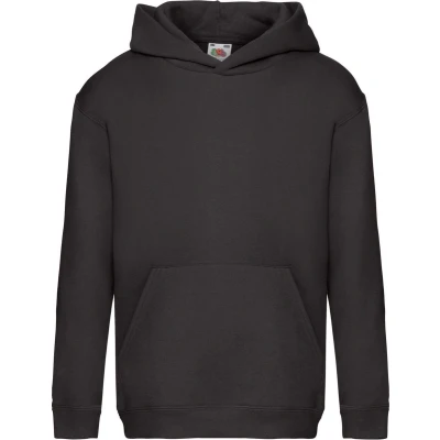 Afbeelding van Fruit Of The Loom Kinder Unisex Premium 70/30 Sweatshirt met Capuchon / Hoodie (Zwart)