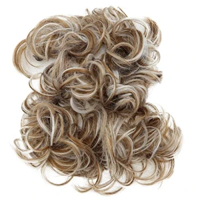 Afbeelding van PRETTYSHOP XXL Haarstukje Haarwokkel Opgestoken Volumineus Gekruld Knoet Lichtbruin Grijs Mix HW40