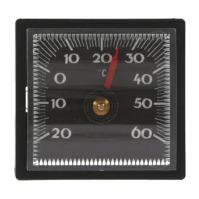 Afbeelding van Lantelme Autothermometer, zelfklevend, draadloos, analoge bimetalen thermometer voor binnen, geschikt auto, vrachtwagen, caravan en vierkante in zwart