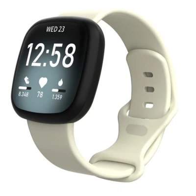 Afbeelding van Fitbit Versa 3 &amp; 4 / Sense 1 2 Sportbandje Ecru Maat: S/M