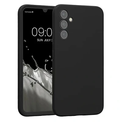 Afbeelding van kwmobile telefoonhoesje geschikt voor Samsung Galaxy A34 5G TPU backcover met siliconen coating Smartphone case in mat zwart
