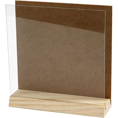 Afbeelding van 3d plaat Mdf/hout/glas 15 Cm Bruin/blank Per Stuk