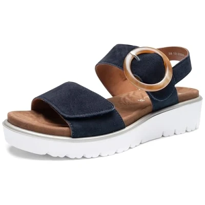 Afbeelding van ara Bilbao Sandalen met sleehak, Dames, Maat: 40, Blue Nubukleer