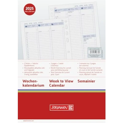 Afbeelding van BRUNNEN Zakelijke agenda met weekoverzicht (2025), 2 pagina&#039;s = 1 week, A5, 152