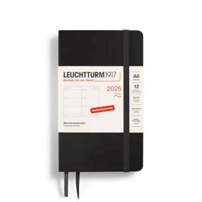 Afbeelding van LEUCHTTURM1917 370571 Zakagenda 2025, A6, weekoverzicht, softcover, 12 maanden planner, 80 g, gelinieerd, zwart