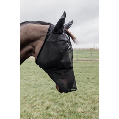 Image de Kentucky Masque Anti Mouches Classic avec Oreilles et Nez Noir Full