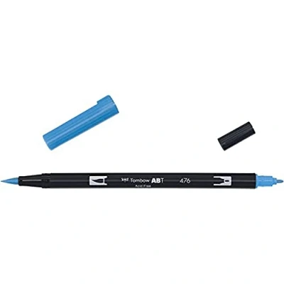 Afbeelding van Tombow ABT 476 1P penseelstift met twee punten, cyaan