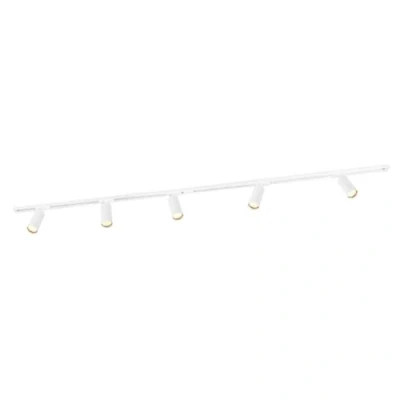 Afbeelding van Ledvion LED Railverlichting 2M + 5 Railspots (5W, 2700K, Wit, Dimbaar), 1 Fase Railarmatuur, Railverlichtingsarmatuur, Railspot Armatuur