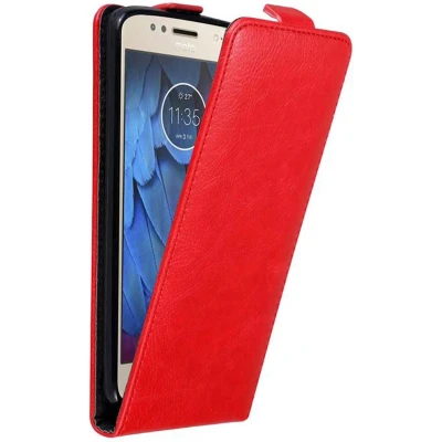 Afbeelding van Cadorabo Hoesje geschikt voor Motorola MOTO G5S in APPEL ROOD Beschermhoes flip design Case Cover met magnetische sluiting