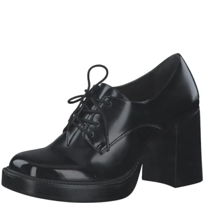 Afbeelding van Tamaris Trotteur Veterpumps, Dames, Maat: 37, Black Kunststof