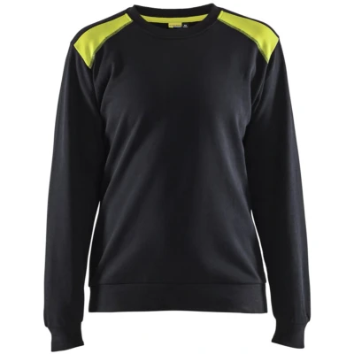 Afbeelding van Blaklader Sweatshirt bi colour Dames 3408 1158 Zwart/High Vis Geel XXL